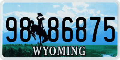 WY license plate 9886875