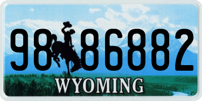 WY license plate 9886882