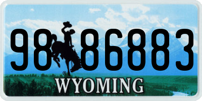 WY license plate 9886883