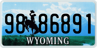 WY license plate 9886891
