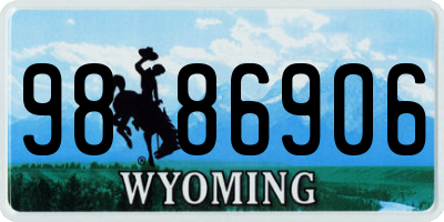 WY license plate 9886906