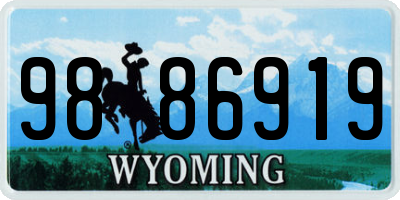 WY license plate 9886919