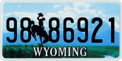 WY license plate 9886921