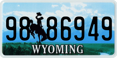 WY license plate 9886949