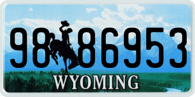 WY license plate 9886953