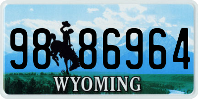 WY license plate 9886964