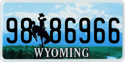 WY license plate 9886966