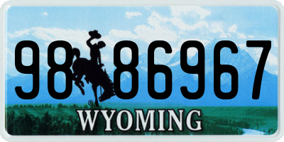 WY license plate 9886967
