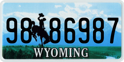WY license plate 9886987