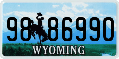 WY license plate 9886990