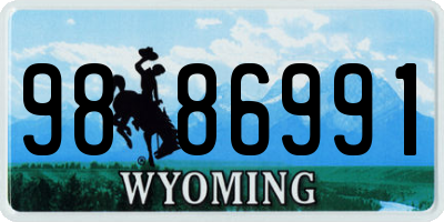 WY license plate 9886991