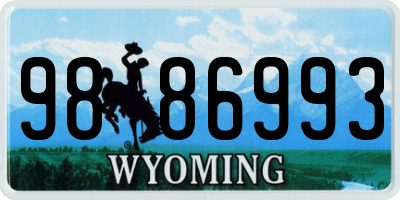 WY license plate 9886993