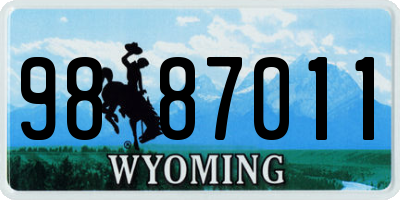 WY license plate 9887011