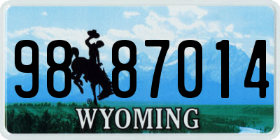 WY license plate 9887014
