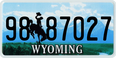WY license plate 9887027