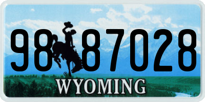 WY license plate 9887028