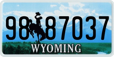 WY license plate 9887037