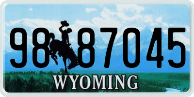 WY license plate 9887045