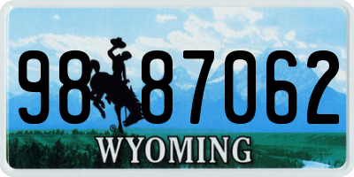 WY license plate 9887062