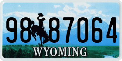 WY license plate 9887064
