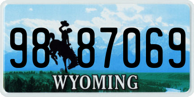 WY license plate 9887069
