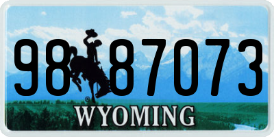 WY license plate 9887073