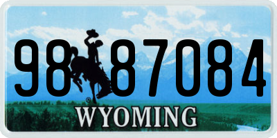 WY license plate 9887084