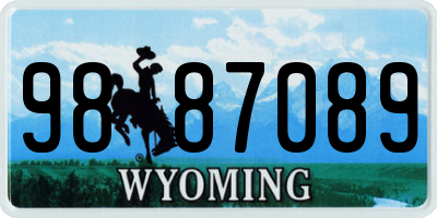 WY license plate 9887089