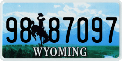 WY license plate 9887097