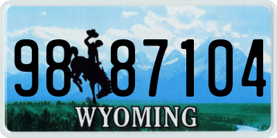 WY license plate 9887104