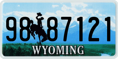 WY license plate 9887121