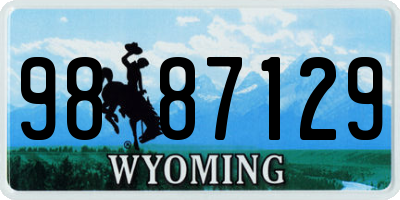 WY license plate 9887129