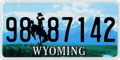WY license plate 9887142