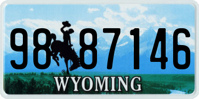 WY license plate 9887146
