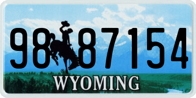 WY license plate 9887154