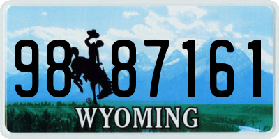 WY license plate 9887161