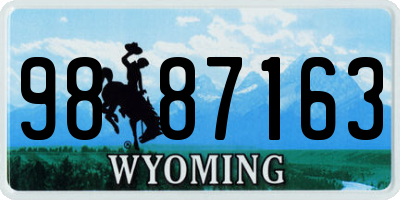 WY license plate 9887163