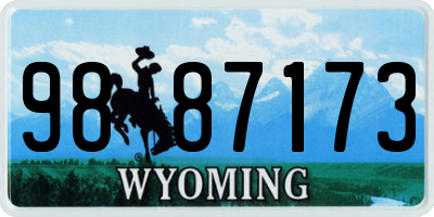 WY license plate 9887173