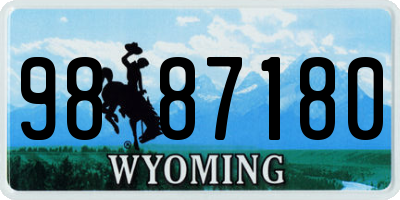 WY license plate 9887180