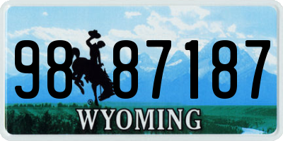 WY license plate 9887187