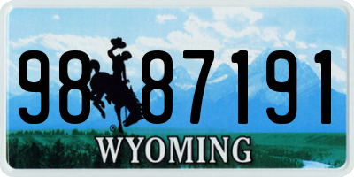 WY license plate 9887191