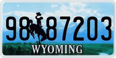 WY license plate 9887203