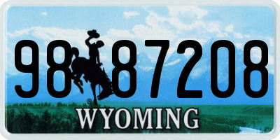 WY license plate 9887208