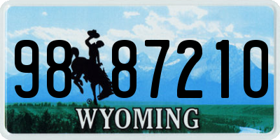 WY license plate 9887210