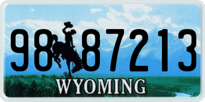 WY license plate 9887213