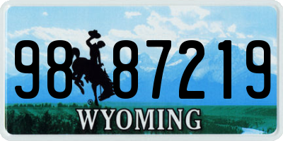 WY license plate 9887219