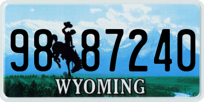 WY license plate 9887240