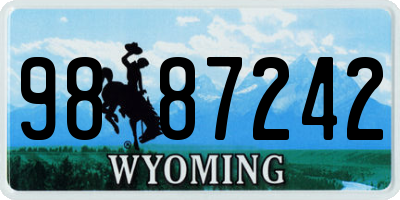 WY license plate 9887242