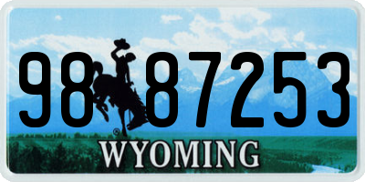WY license plate 9887253
