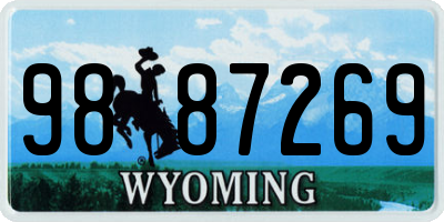 WY license plate 9887269